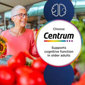 Centrum Advance 50+ Tablets Multivitamin & Mineral Supplements, with 24 Essential Nutrients, Including Vitamin D, C, Zinc, 60 Ct