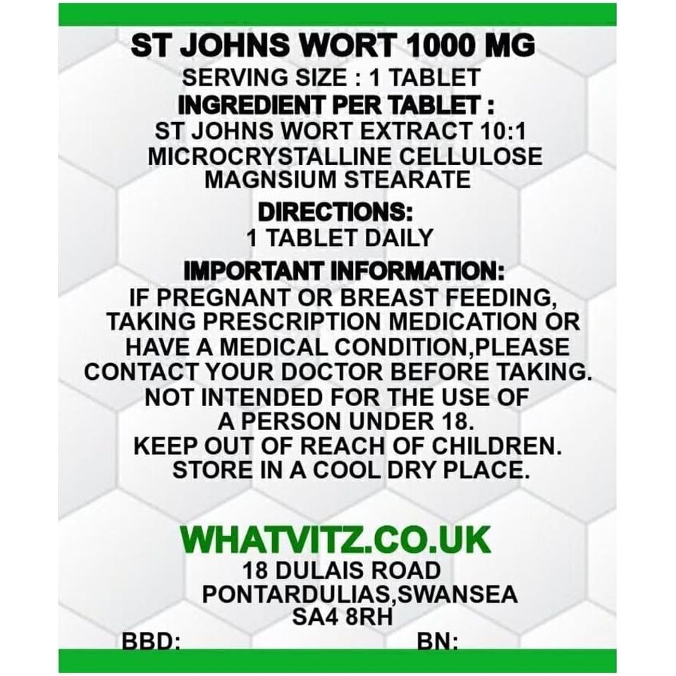 WHATVITZ ST Johns Wort 365 Tablets