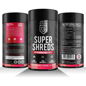 Super Shreds Fat Burner - Natural Weight Balance & Water Support Supplement for Men & Women - Supports Relaxation, Weight Loss, 60 Capsules, Caffeine Powered | Vegan UK Made