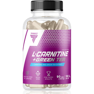 TREC Nutrition L-CARNITINE + Green Tea | Turn Fat into Energy | Weight Loss Metabolism Booster | 90 Capsules
