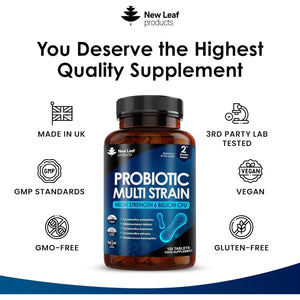 Bio Cultures for Daily Gut Health - Multi Strain Supplements - Acidophilus Tablets High Strength - Digestive & Gut Health Supplements Lactobacillus - Vegan, Gmo-Free, Gluten-Free, UK Made