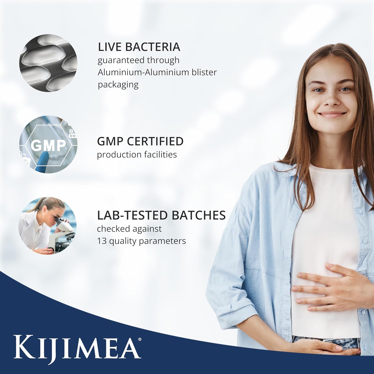 Kijimea® K53 Advance – High-Dose Microculture Strains | 53 Strains of Intestinal Bacteria | Enriched with Vitamin B3 and B7 | >500 Billion CFU per Pack | Lactose-Free, Gluten-Free | 28 Capsules