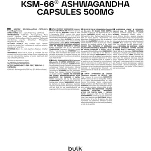 Bulk Ashwagandha KSM-66 Capsules, 500 Mg, Pack of 30, 30 Servings, Packaging May Vary