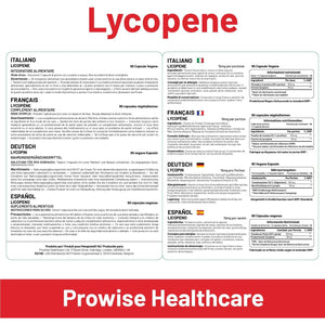 Lycopene 10% Beadlet 15Mg | 90 High Strength Lycopene Capsules | Natural Antioxidant | Vegetarian & Vegan Formula | UK Manufactured under GMP Standards by Prowise Healthcare