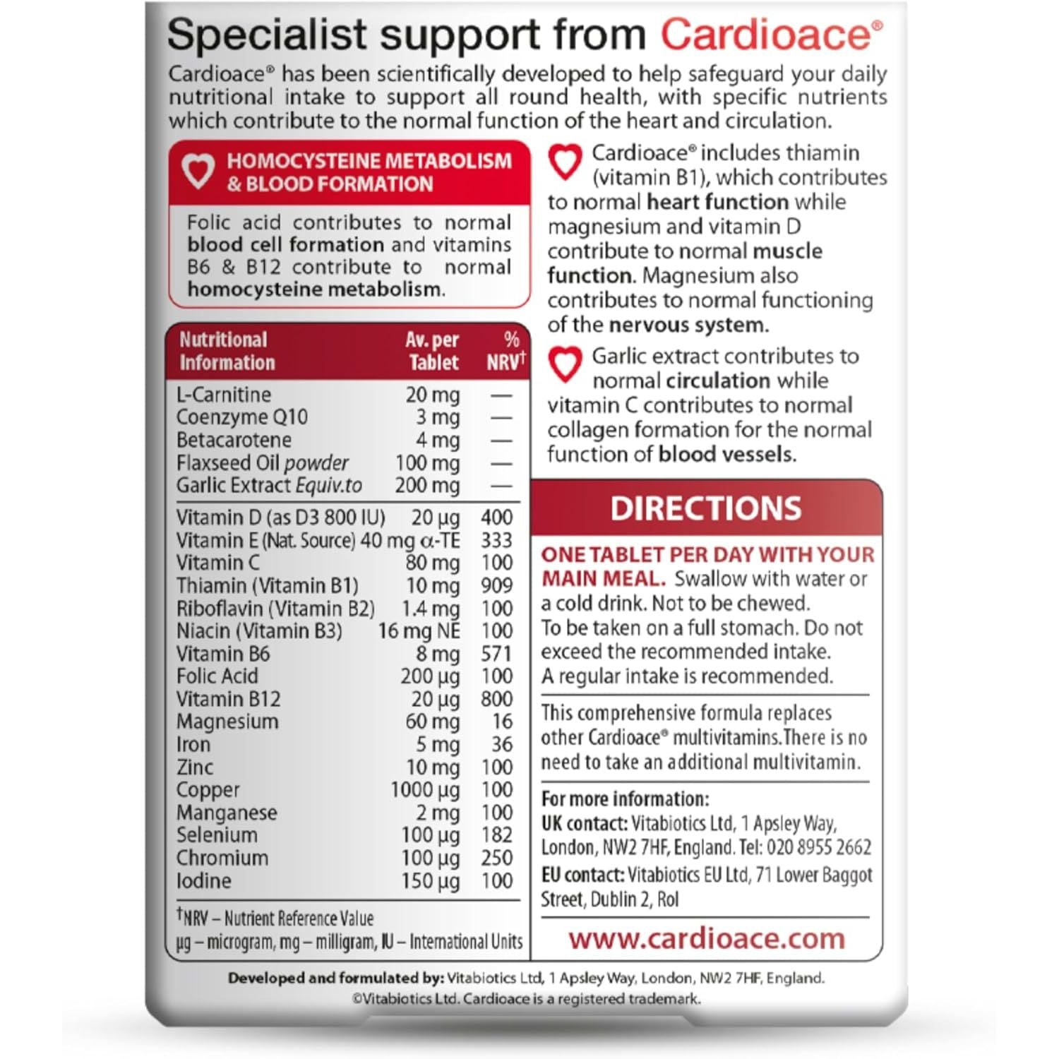 Vitabiotics Cardioace Original - 30 Tablets
