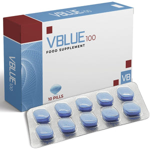 V Blue Natural Male Supplement, Fast Acting Long Lasting Performance | 100Mg, 10 Tablets | for Men | All Natural