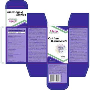 Tulip Biopharma Calcium D-Glucarate 500Mg 90 Capsules, 3Rd Party Lab Tested, High Strength Supplement, No Fillers or Bulkers, Gluten and GMO Free