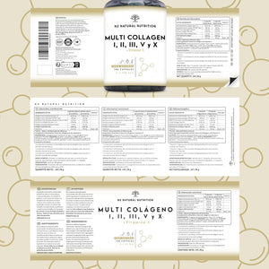 Multi Collagen 1650Mg Type I, II, III, V, X. Bovine, Marine Collagen Peptides 180 Capsules Enhanced with Vitamin C, for Joint Care, Skincare & Hair High Strength Collagen N2 Natural Nutrition