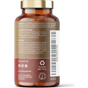 Apigenin - 50Mg X 120 Capsules - 98%+ Purity - Optimal Dose for Sleep & Relaxation Support - NAD+ Booster - Grapefruit Source - UK Made - GMP Standards - Zero Additives (120 Count (Pack of 1))
