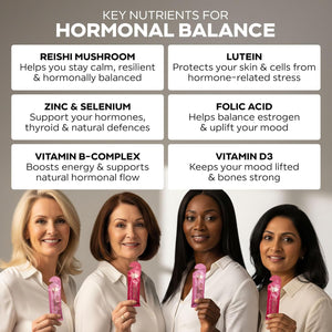 Menopause Collagen Liquid 12,000Mg, 14X Marine Collagen Peptide Sachets with Red Clover, Maca, Reishi, Vitamins C D3 K2, Biotin & Zinc, Skin, Hair, Joint & Hormone Support - Passion Fruit