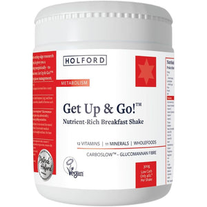 PATRICK HOLFORD Get up & Go/Multi-Vitamin & Mineral Supplement Shake Powder/For Weight Management Support / 24 Nutrients plus Glucomannan/Naturally Sourced/Powder/Vegan/For Women & Men
