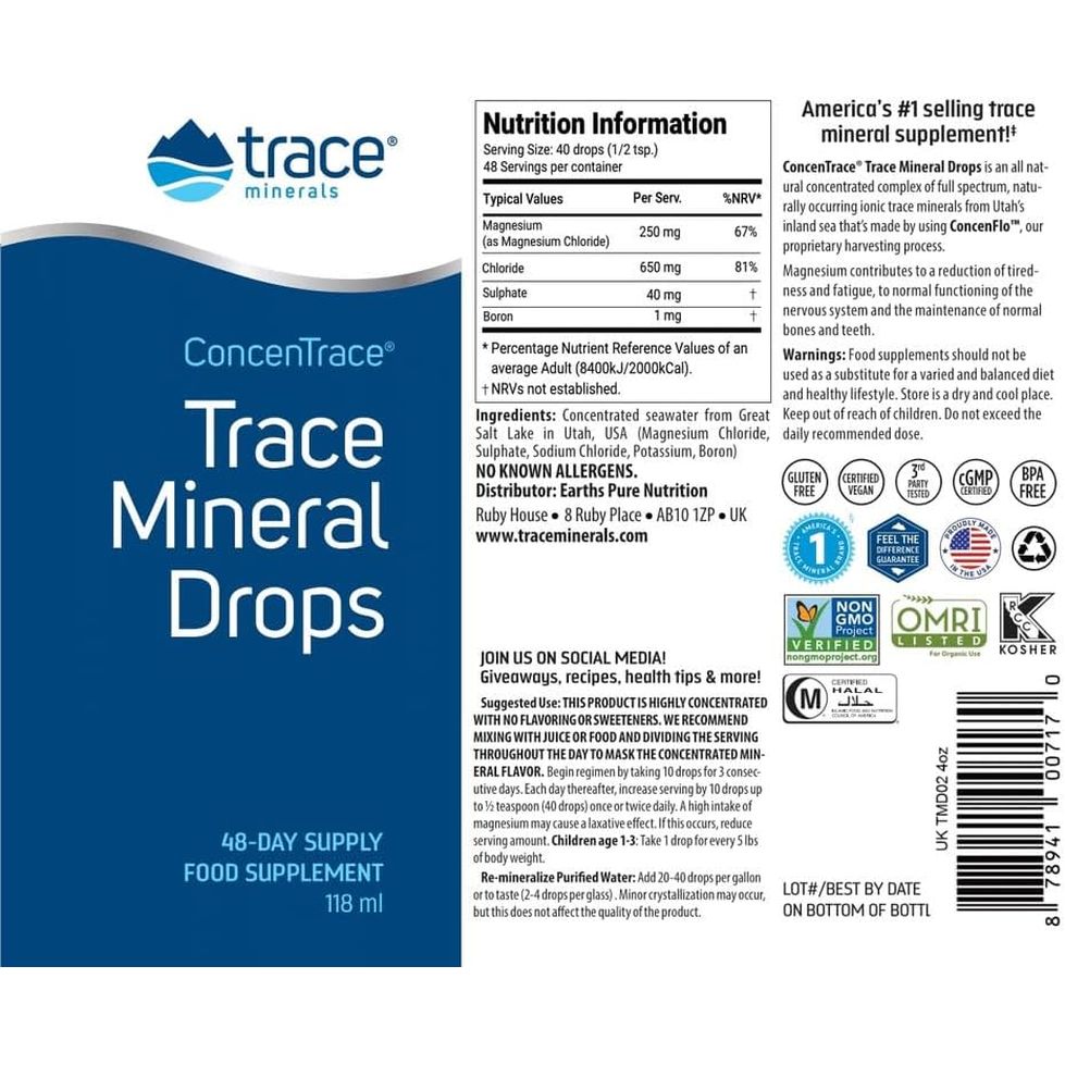 Trace Minerals Concentrace Trace Mineral Drops 118Ml (4 Oz)