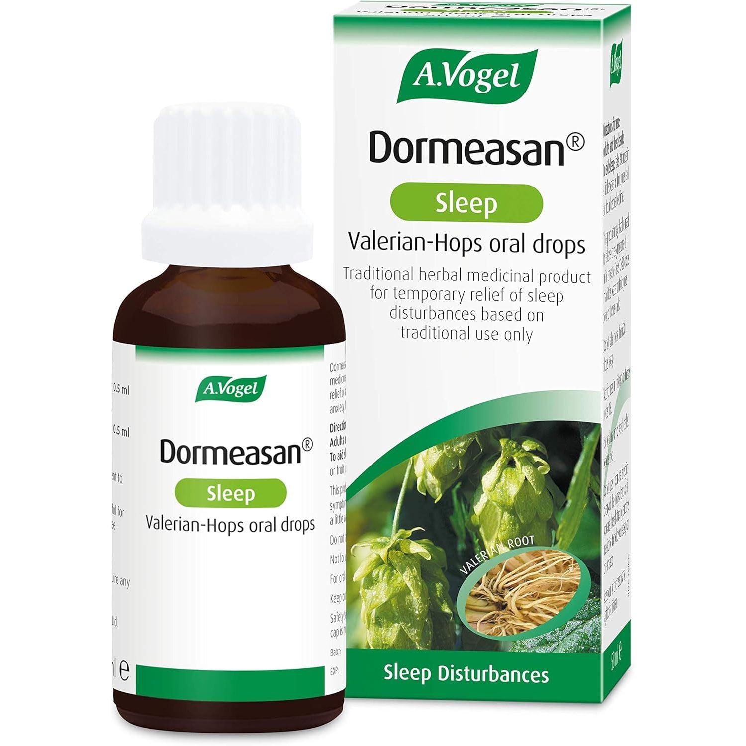A.Vogel Dormeasan Sleep Valerian-Hops Oral Drops | Just Take 30 Drops before Bedtime | 58 Days of Supply | Sleeping Aid | Extracts of Fresh Valerian Root | 50Ml