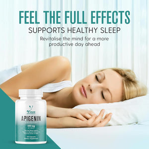 Vinco Apigenin 100Mg Supplement - 120 Sleep Capsules for Better Relaxation, 99%+ Pure Natural Formula - NAD Booster, Apigenin Sleep Supplements, Natural Sleep Aid for Adults - Made in the UK