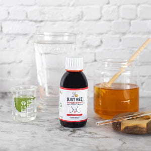 Just Bee 100% Natural Propolis, Vitamin C and Honey Syrup for Immune Support (150Ml Glass Bottle)