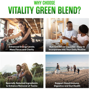 Organic Super Greens Capsules | Ultimate Green Blend of 6 Super Greens & Superfood Powder | 120 Capsules | Removes Toxins & Boost Energy | Gluten-Free, Vegan & Soil Association Certified