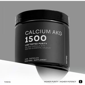Toniiq 1500Mg Ultra High Purity Ca AKG Supplement - 99%+ Highly Purified and Bioavailable Calcium Alpha-Ketoglutarate - Calcium AKG Longevity Supplement - 120 Ca-Akg Vegetarian Capsules