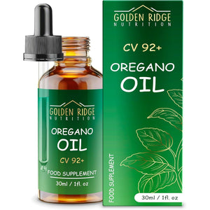 Oregano Oil Drops 100% Pure & Undiluted Potent Min 92% Carvacrol | 30Ml Max-Strength Wild Mediterranean Essential Oil of Oregano Support for Cold, Cough, Sore Throat & Gut Health | Bottled in the UK
