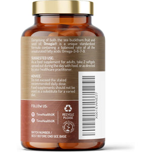 Wildcrafted Sea Buckthorn – Omega 3, 6, 7 & 9 – Optimal Eye & Skin Health – Carrageenan Free – Formulated with Premium Omegia® – Vegan, Kosher, Non-Gmo