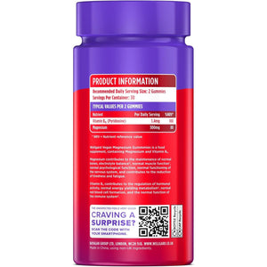 Wellgard Magnesium Gummies – Vegan Magnesium Gummies, Supports Muscle, Immunity, Electrolyte Balance, and Energy