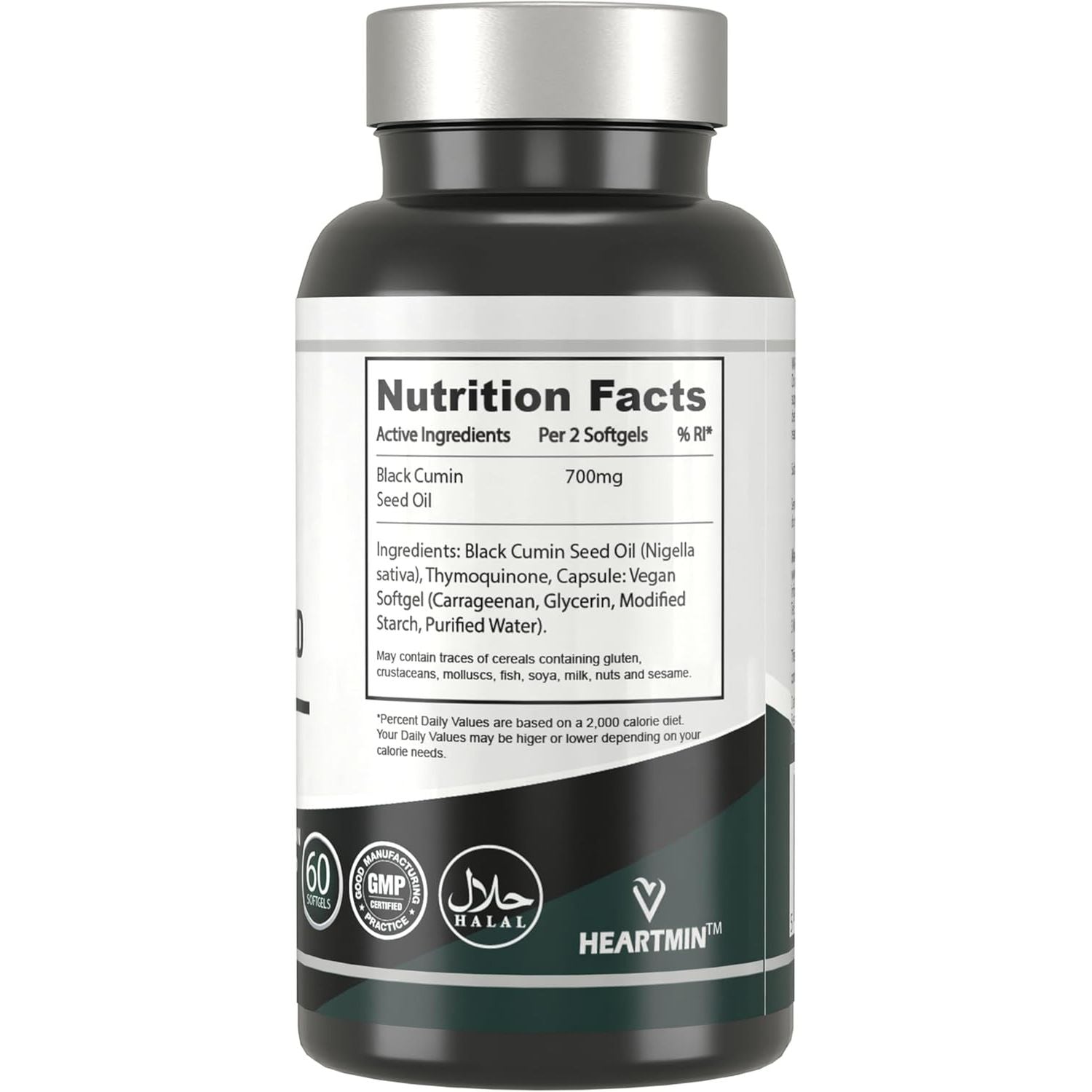 Black Seed Oil Tablets – Cold-Pressed Black Cumin Seed Supplement – Supports Heart Health, Joint Comfort, Skin & Vision – Natural Pain Relief – Halal & GMP Certified – 30 or 60 Vegan Tablets (60)