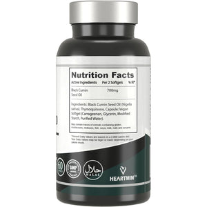 Black Seed Oil Tablets – Cold-Pressed Black Cumin Seed Supplement – Supports Heart Health, Joint Comfort, Skin & Vision – Natural Pain Relief – Halal & GMP Certified – 30 or 60 Vegan Tablets (60)