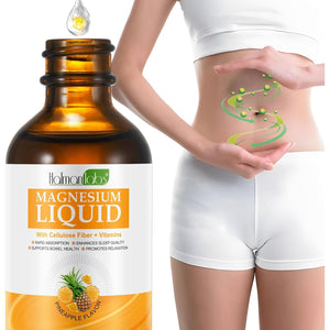 Magnesium Glycinate Liquid Drops - Liquid Magnesium Complex Supplement - Pineapple Flavour, High Absorption, Vegan & Non-Gmo, Support Muscle Relaxation, Bowel Health & Sleep, 60Ml