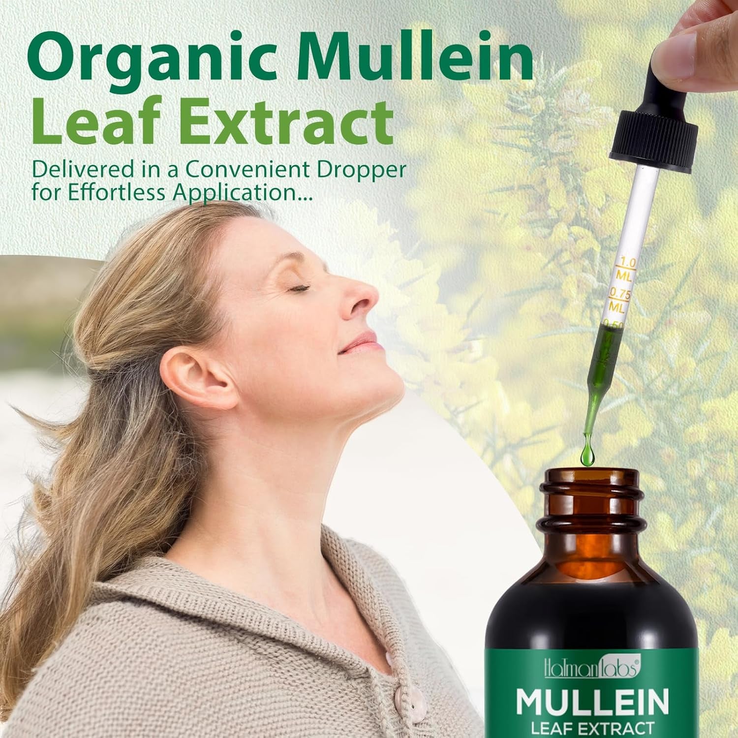 2 Pack Mullein Drops for Lungs, Mullein Leaf Extract with Chlorophyll, Mullein Leaf Extract Supplement, for Lung Cleanse and Respiratory Support