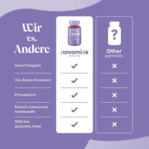 Magnesium Glycinate Gummies - Calm Gummies with 450Mg Magnesium Glycinate, Ashwagandha, Glycine, Lemon Balm, Chamomile, Vitamin B12 and Iodine – Rescue and Calms Your Mind - Novomins