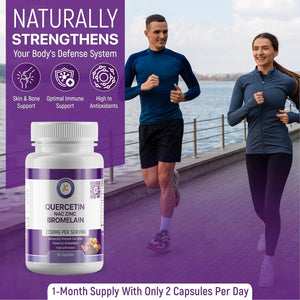 Quercetin with Bromelain, NAC and Zinc - Powerful Quercetin Blend - 2230Mg per Serving - Immune & Respiratory Support - Non-Gmo, Gluten-Free, Vegan - 60 Veggie Caps, Anti-Aging