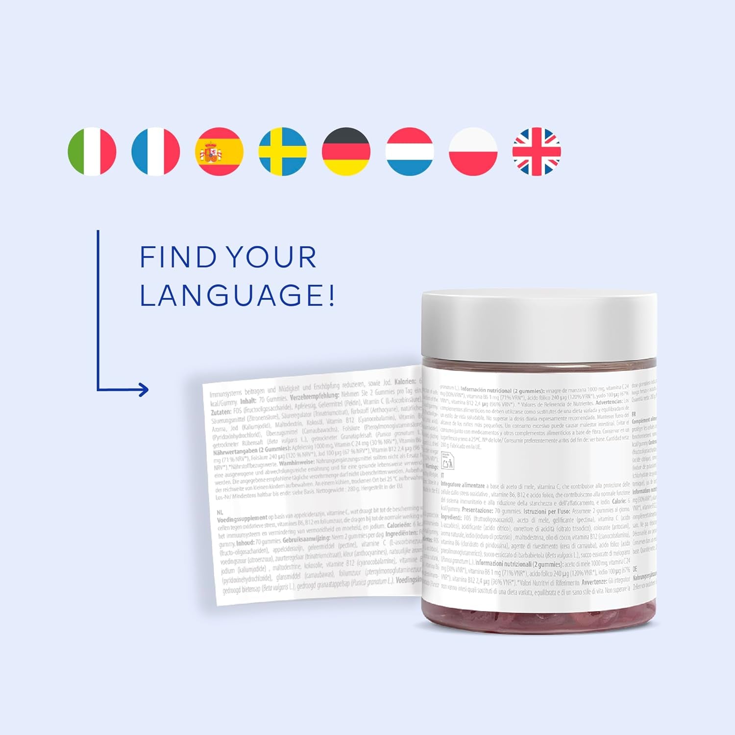 Jelly Pills Calcium for Kids + Probiotics & Vitamins D3 and K2-70 Vegan Gummies - No Added Sugars - Strawberry Flavor - Bone & Teeth Support