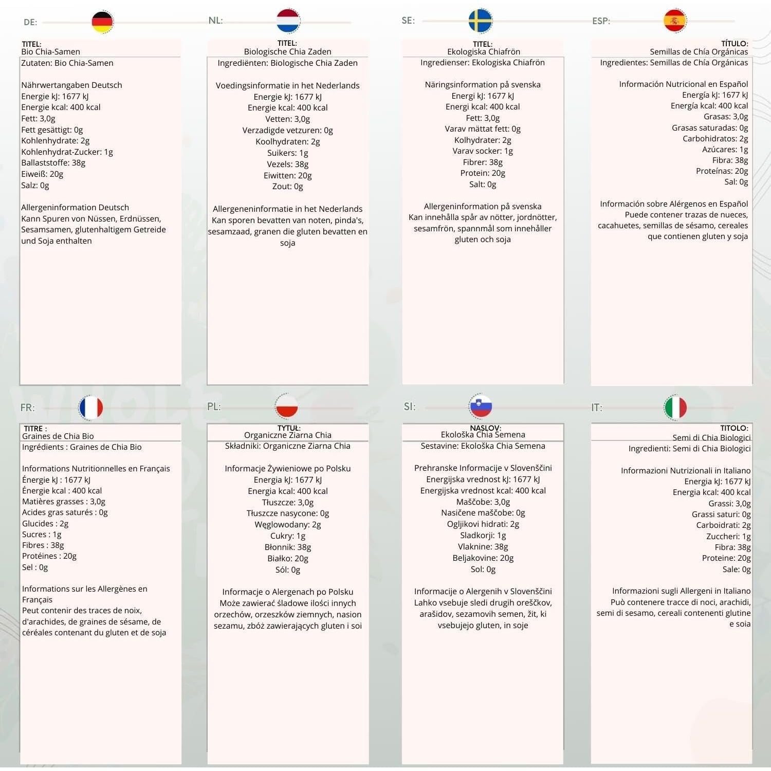 Wholefood Earth Organic Chia Seeds – 500G | Raw | GMO Free | Vegan | Source of Fibre | Certified Organic