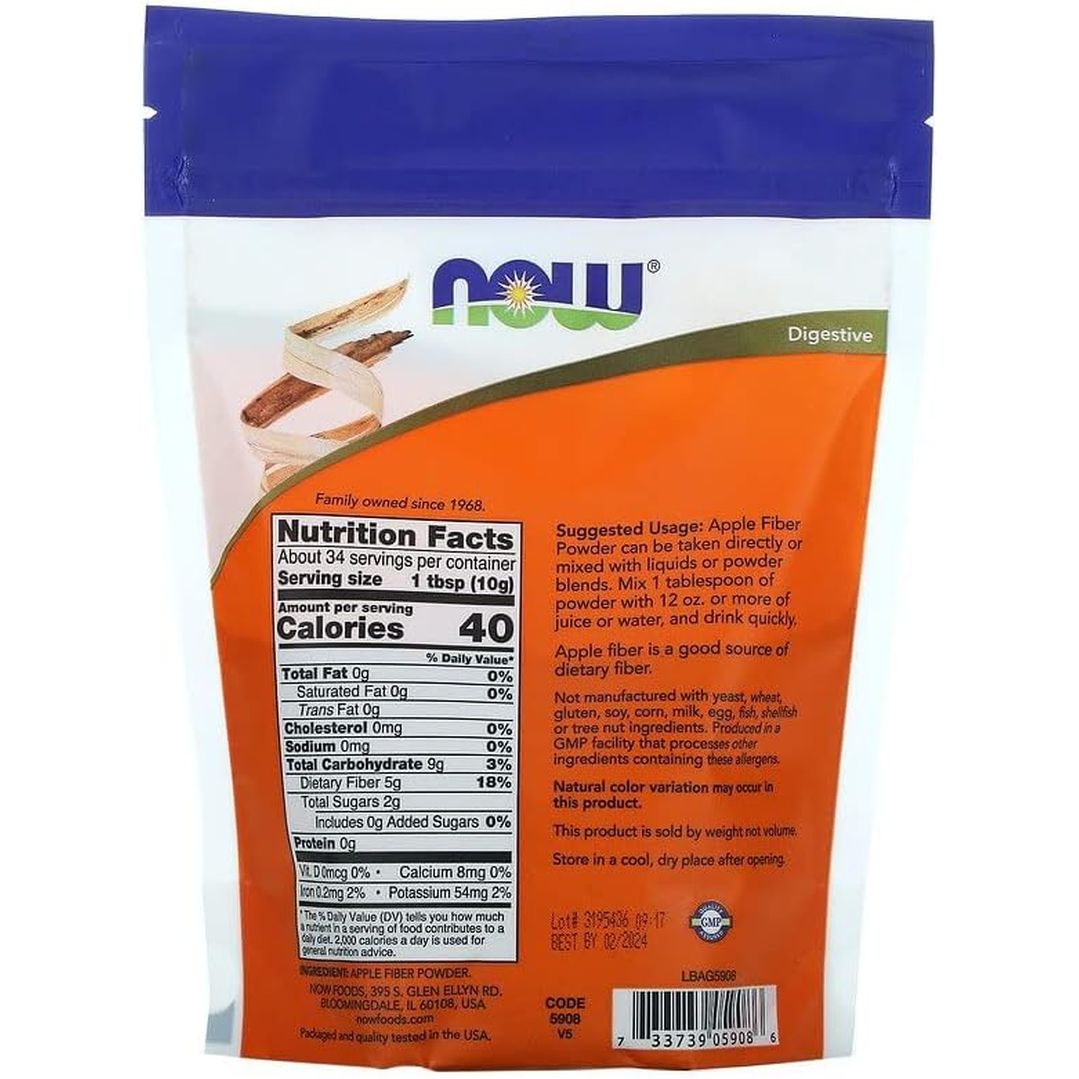 Apple Fiber with Pectin 12 Oz by NOW