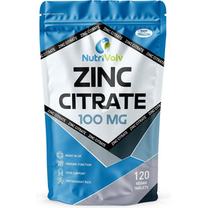 Zinc Citrate 100Mg Supplements Immune Health Fertility Vision Acne Skin Hair | 120 Tablets