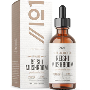 Reishi Mushroom Drops - High Strength 50% Polysaccharides Reishi Extract Supplement (Not Capsules) - 60Ml (1 Month Supply) - Vegan & Vegetarian Friendly - by Alpha01