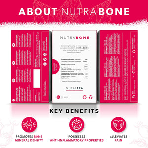 NUTRABONE - Bone Health Herbal Tea | Bone Strength Tea - Helps Maintain Bone Density & Joint Care with Ginkgo Biloba, Rosehip & Devil'S Claw - 20 Enveloped Tea Bags - by Nutra Tea