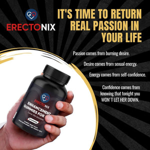 ERECTONIX 60 Gummies for Men - with Maca Root, Tribulus and More - Designed to Boost High Stamina - Men’S Strong Dietary Supplement UK Original