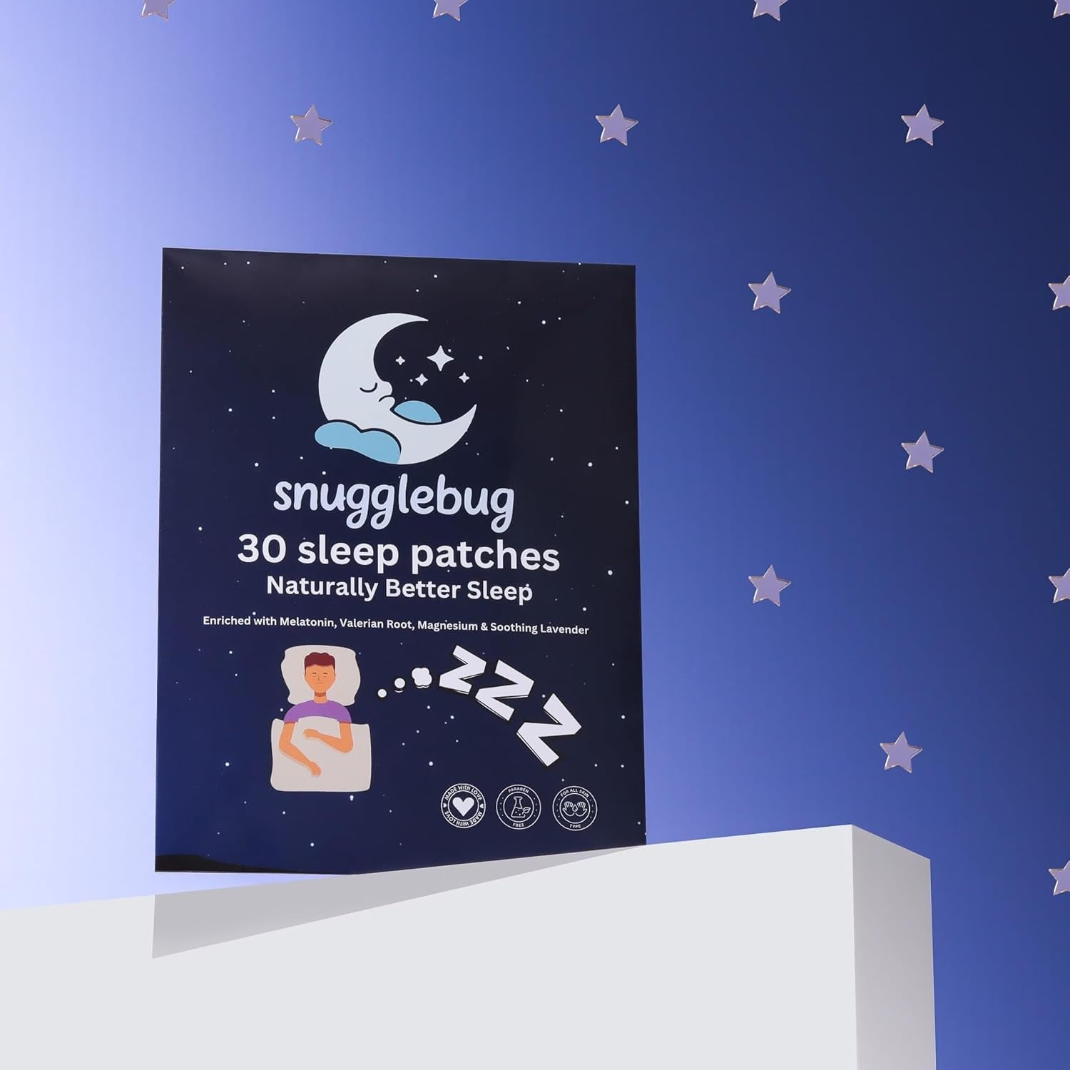Snugglebug® Sleep Patches – 30-Day Supply | Extra Strength with Melatonin | All-Natural Sleep Aid | UK Made, Vegan, Non-Habit-Forming | No Pills, No Grogginess | Pack of 1