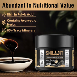 Shilajit Resin Gold Standard Shilajit - 600Mg Himalayan Shilajit Blend with Ayurvedic Herbal Extracts, High Levels of Fulvic Acid, Supports Energy and Performance, 30G (Pack of 1)