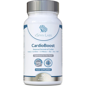 Cardioboost 90 Capsules – a Precise Balance of Coq10, D-Ribose, Acetyl L-Carnitine, B Vitamins & Medium Chain Triglycerides for Normal Heart Function and to Reduce Tiredness & Fatigue