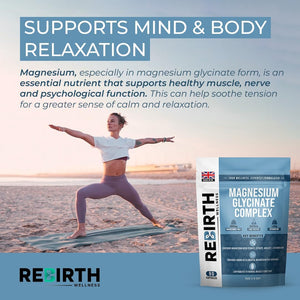 Magnesium Glycinate 3-In-1 Complex with Vitamin B6-2000Mg per Serving of Glycinate, Citrate & Malate - Providing 468Mg Elemental Magnesium. 90 Capsules - Made in UK - 3Rd Party Lab Tested