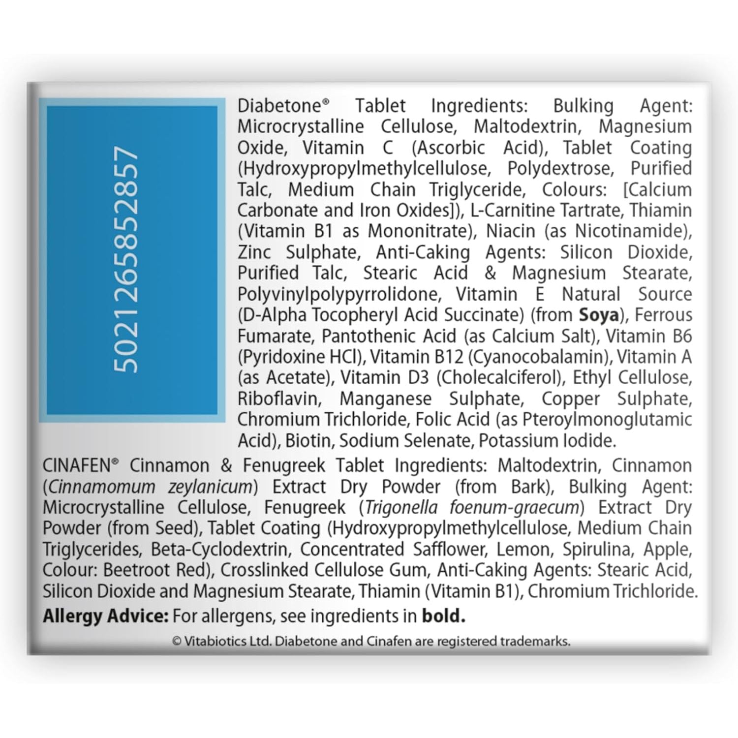 Diabetone plus with CINAFEN Complex: Cinnamon, Fenugreek and Chromium and 21 Micronutrients for Improved Blood Sugar Level and Diabetes Management, by Vitabiotics