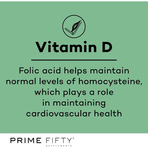 Prime Fifty Fighting Fatigue Supplement – 28 Day Supply – Energy Tablet with Vitamin B12, Magnesium & Iron for over 50S – Co-Enzyme & C, D & B Vitamin Tablets for Tiredness & Fatigue