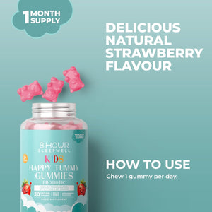 Kids Probiotic Gummies – Chewable, Sugar-Free & Vegan – Probiotics with Vitamin D & Calcium for Immune Support & Gut Health – Raspberry Flavor, Gluten-Free – 1 Month Supply