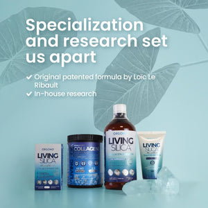 Orgono Living Silica Collagen Booster Liquid | Vegan Liquid Silica Supplement Collagen Booster | Collagen Supplement for Joints and Bones. | 67-Day Treatment. 1 Litre - 1000 Ml.