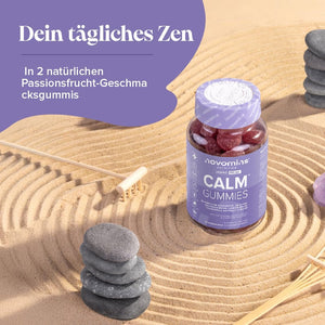 Magnesium Glycinate Gummies - Calm Gummies with 450Mg Magnesium Glycinate, Ashwagandha, Glycine, Lemon Balm, Chamomile, Vitamin B12 and Iodine – Rescue and Calms Your Mind - Novomins