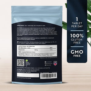 Magnesium Supplements 500Mg - 120 Vegan High Strength Tablets – 4 Month Supply – Supports Muscle Function, Tiredness, Energy, Bones, Nervous System - Letterbox Friendly - UK Made - Nutravita