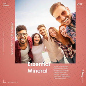 Iron 28Mg Gummies with Vitamin C, Niacin, Vitamin B6, B5, B12, Folic Acid & Biotin – 60 Vegan Gummies – Tapioca Base – Cherry Flavour – by Alpha01