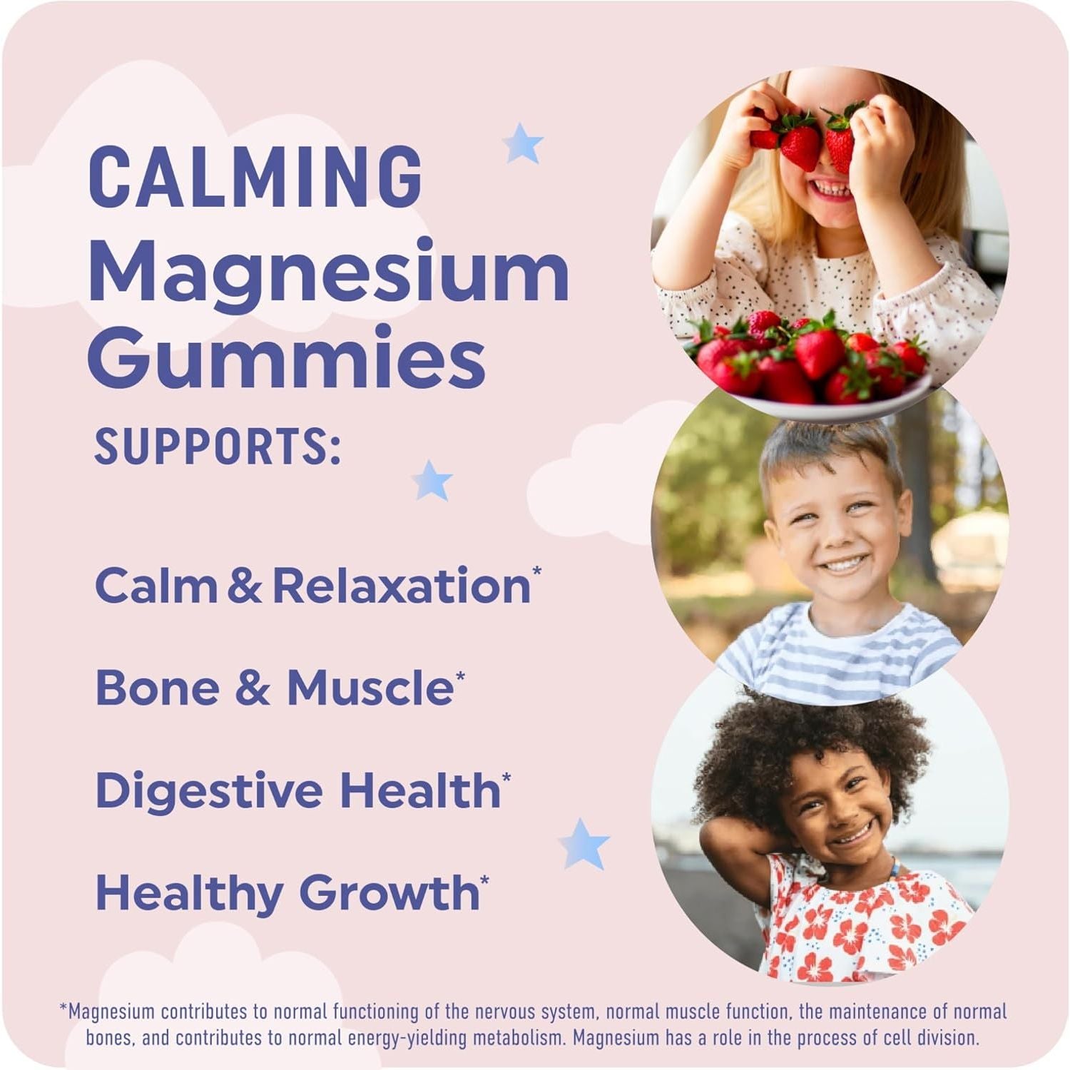 Magnesium Gummies for Kids Relaxation & Natural Wake-Rest Cycles | Relaxing Magnesium for Children with Chamomile & Lemon Balm | Non-Gmo, Gluten-Free & Third-Party Tested | Calming Gummies 60 Ct