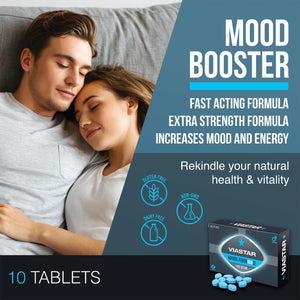 Viastar | 10 Tablets | 100% Strong and Natural, Exclusively for Men, Easy to Swallow Pills, Manufactured in the UK.